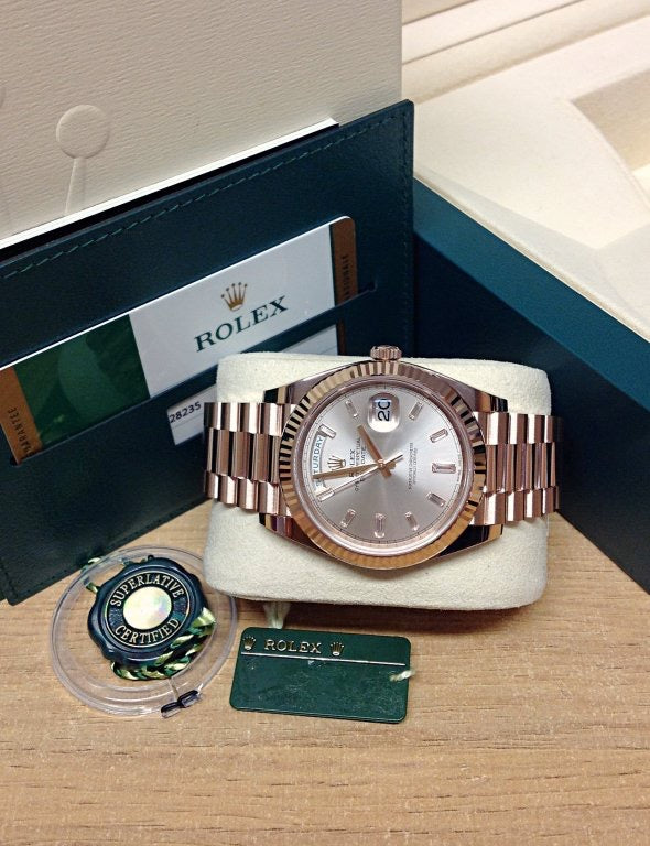 Rolex Day-Date Rose Gold slate dial