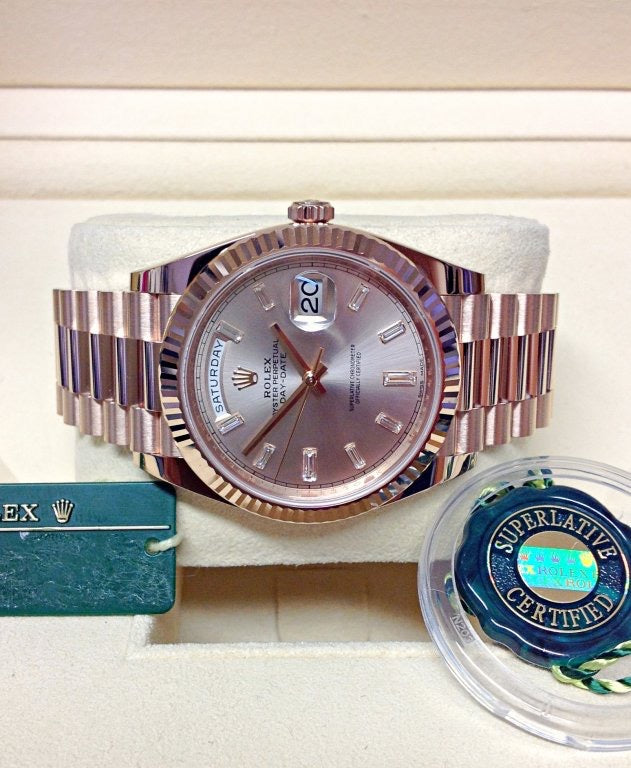 Rolex Day-Date  Rose Gold slate dial