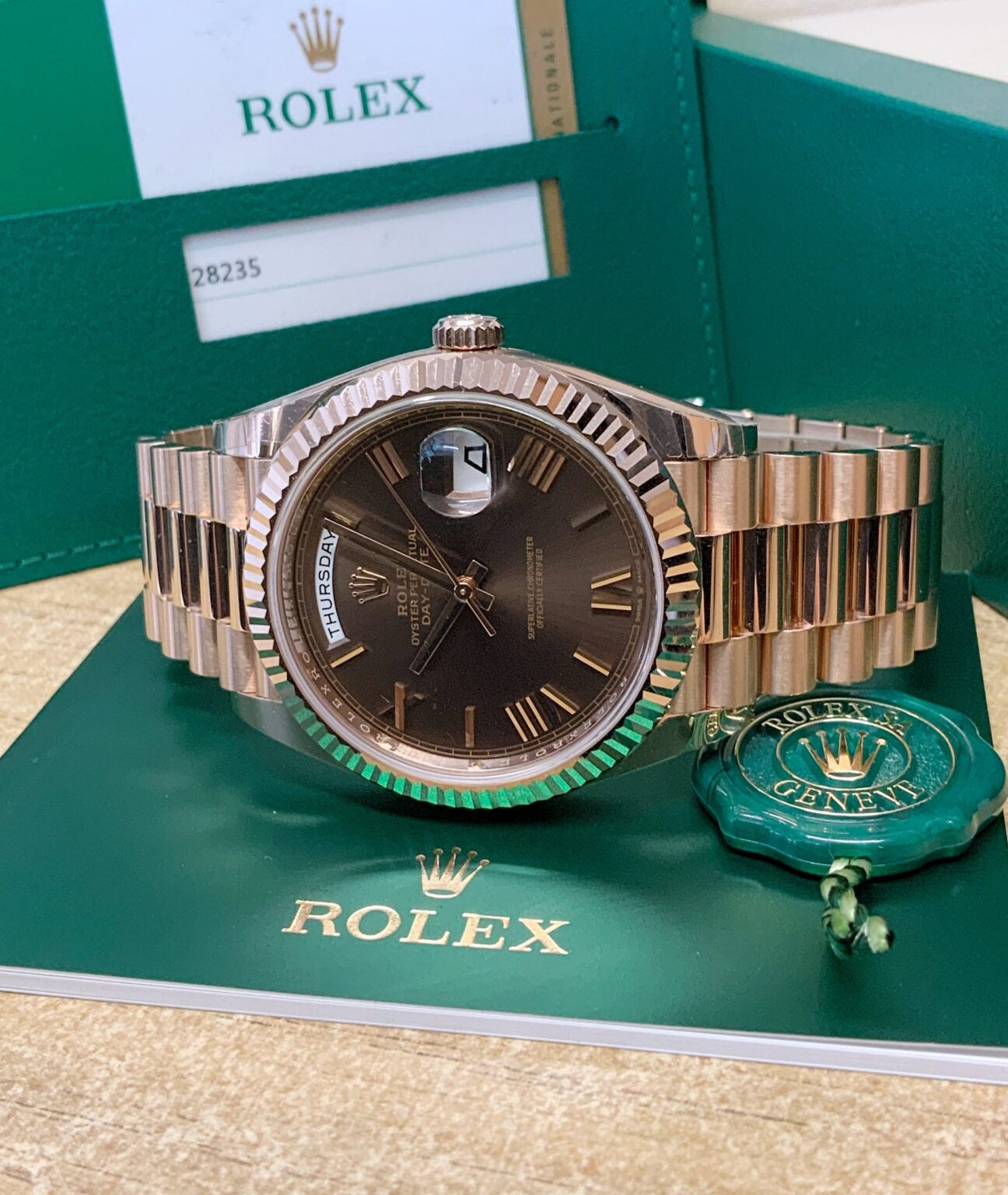 Rolex Day-Date choco Rose Gold