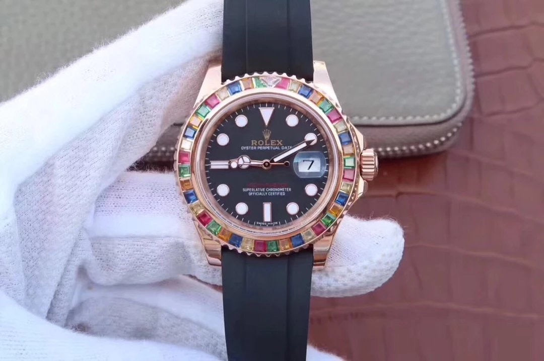 ROLEX YACHT MASTER RAINBOW ON THE WRIST