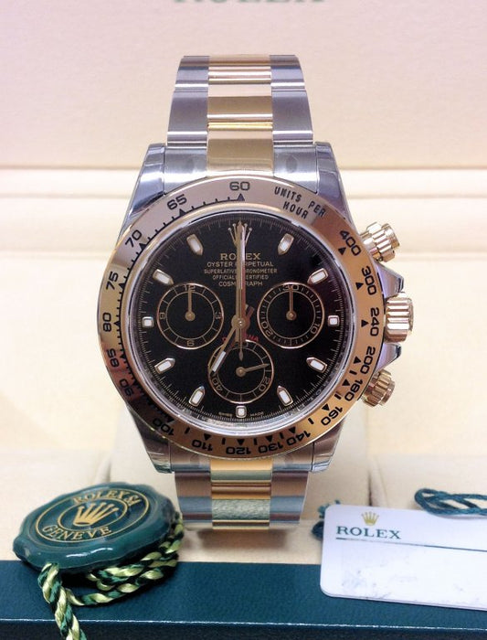 ROLEX DAYTONA BLACK DIAL ACCIAIO ORO